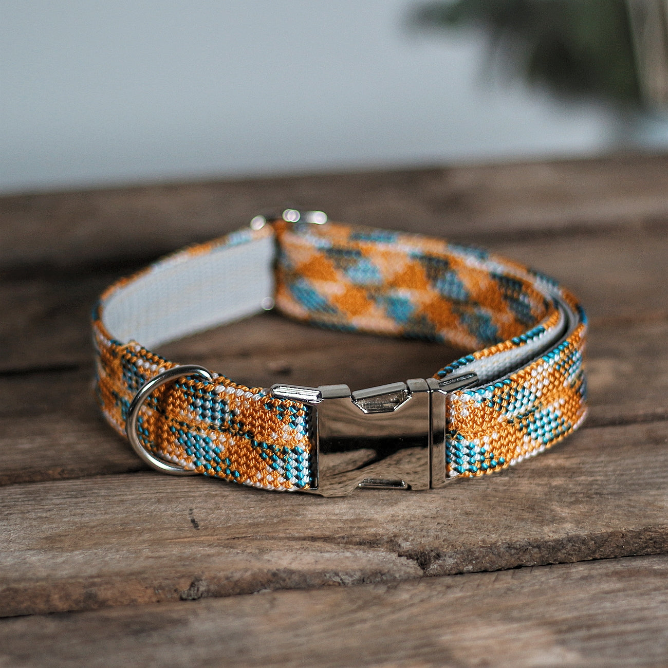 Kletterseil Halsband orange-blau EISVOGEL handgefertigt