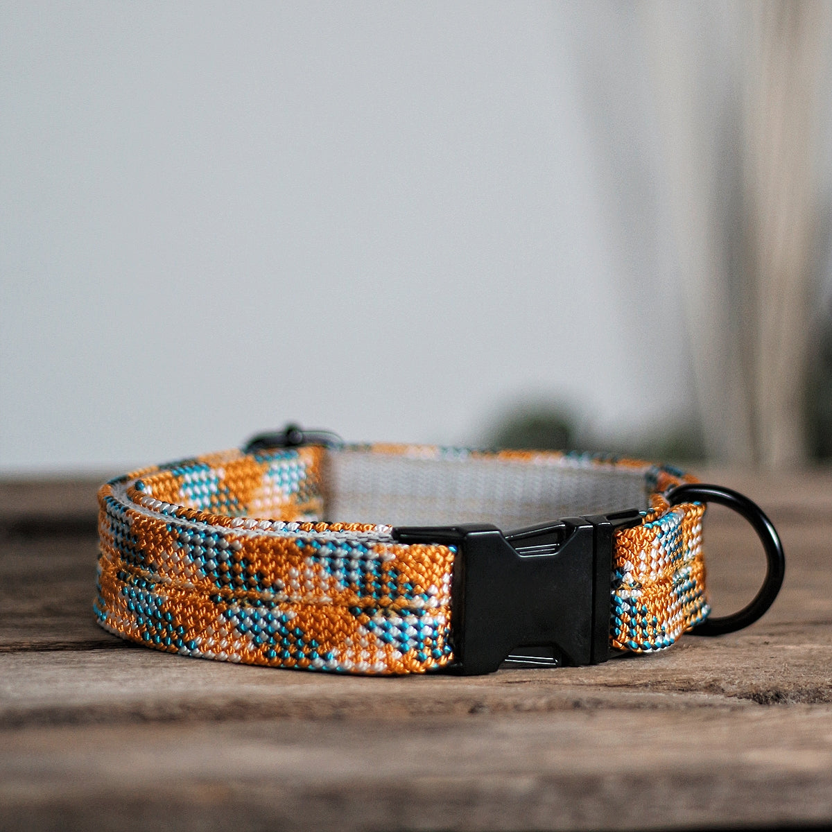 Kletterseil Halsband orange-blau EISVOGEL handgefertigt