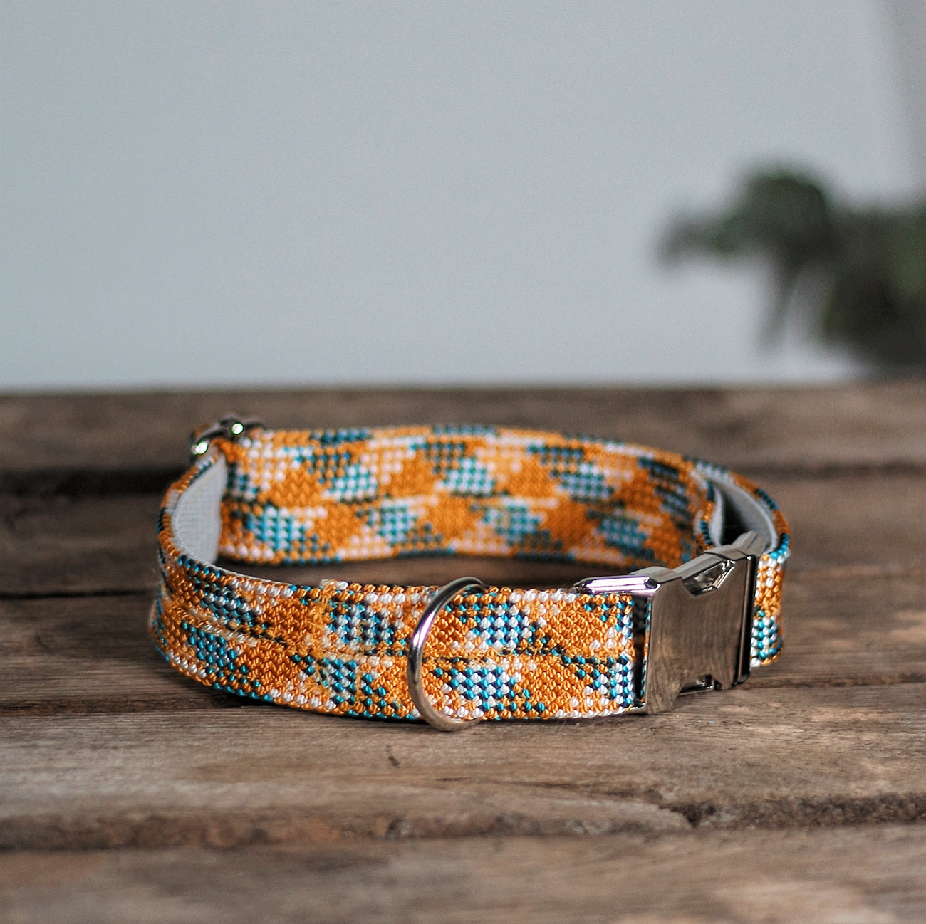 kletterseil halsband orange blau gestreift