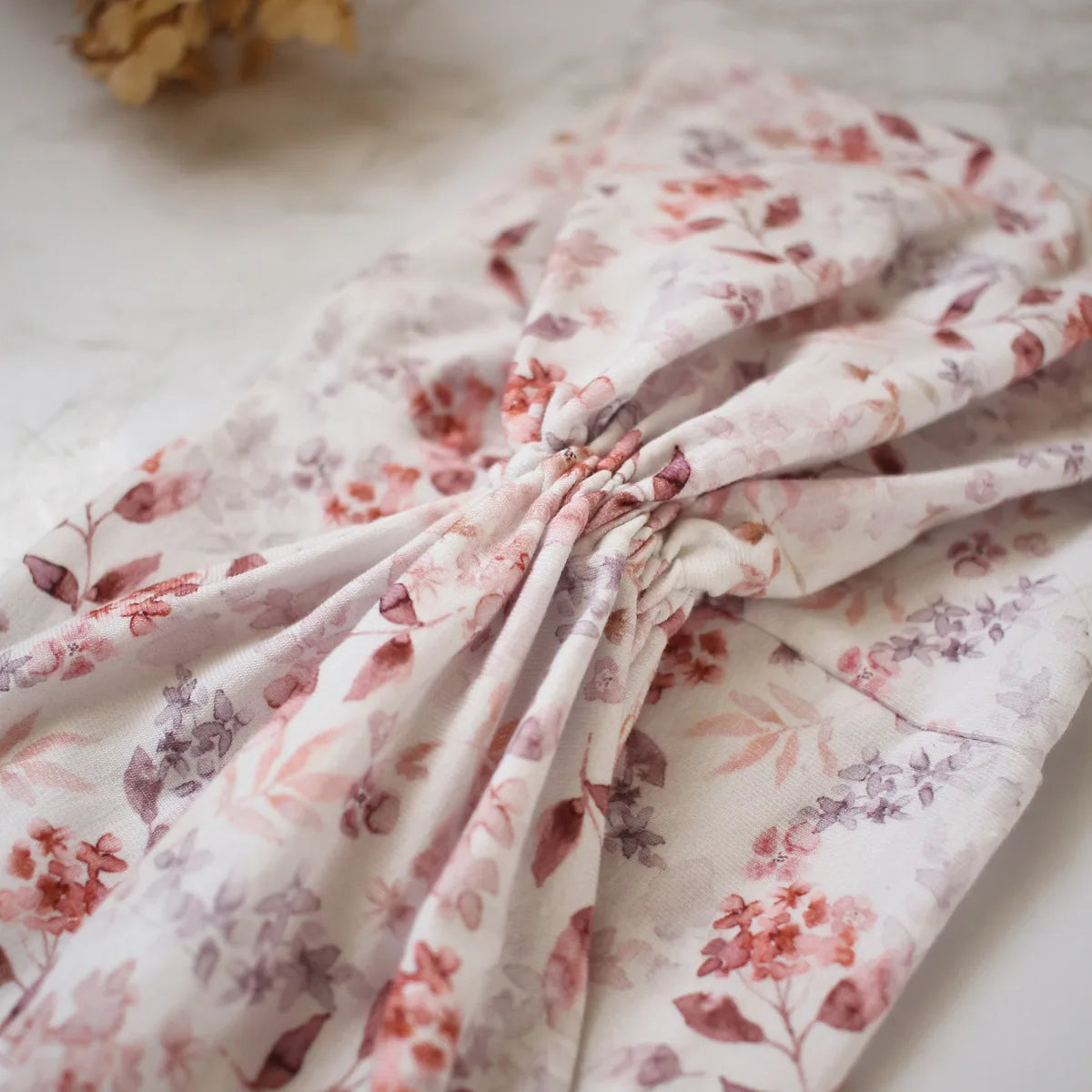 Turban Haarband Aquarell Blätter | breit gerafft