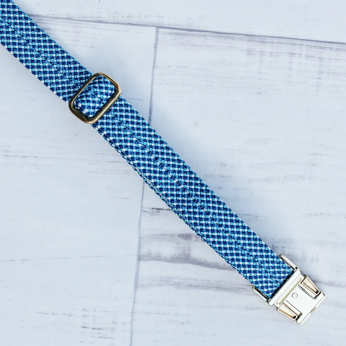 kletterseil halsband blau weiß kariert 