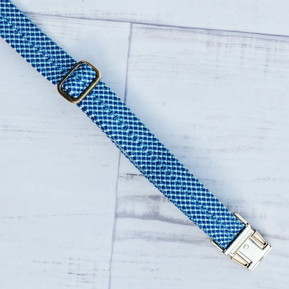 kletterseil halsband blau weiß kariert 