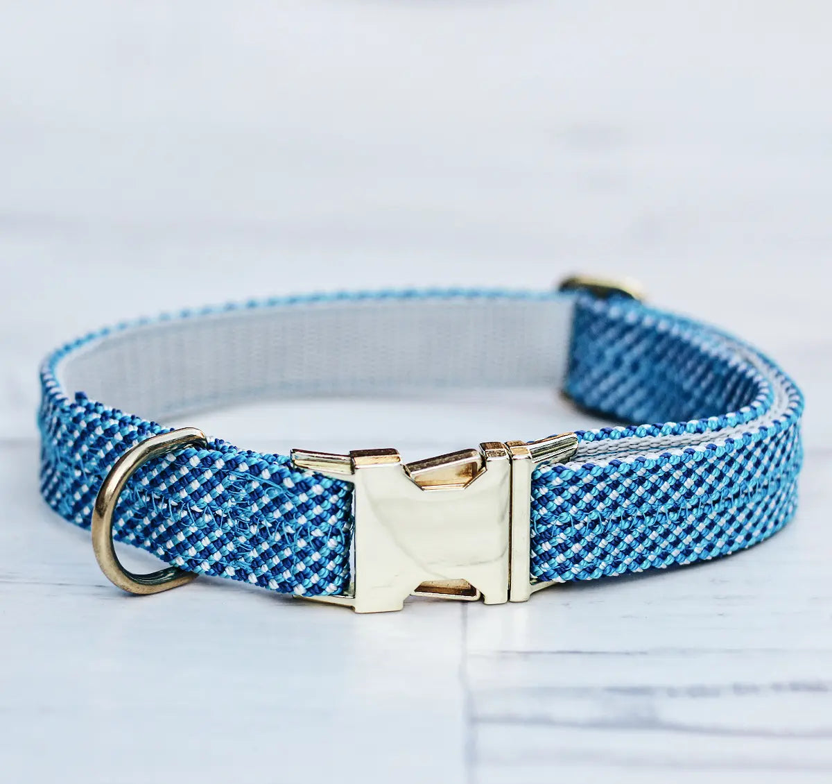 kletterseil halsband blau weiß kariert ikarusdoodle